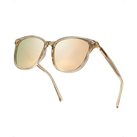 Myiaur Women's Polarised Sunglasses with Retro Mirrored Lens & UV400 Protection - Trendy & Stylish Large Glasses