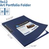 Sooez 30-Pocket Binder with Plastic Sleeves 9x12 (Navy Blue), Heavy