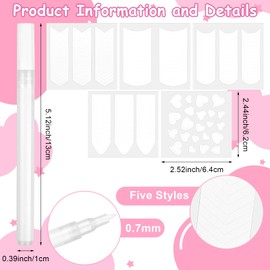 Youdaju Youdaju French Manicure Kit Include 4Pcs French Manicure Pen White Tip Manicure Pen 372 Count French Manicure Strips French Tip Nail Stickers Self-Adhesive French Tip Tool for Women DIY Pedicure Nails