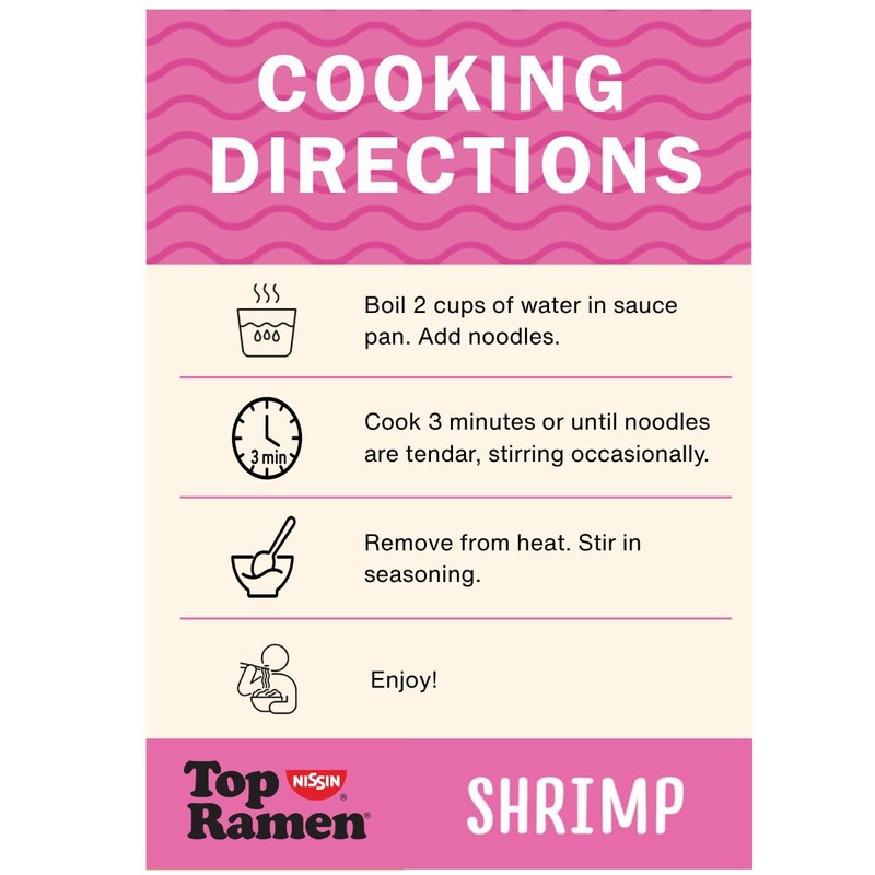 Nissin Top Ramen Noodle Soup, Shrimp Flavor, 3 Ounce (Pack