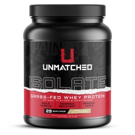 Unmatched Isolate Grass Fed Whey Protein | Muscle Build & Recovery | Gluten & Lactose Free | Natural Flavors & Sweeteners | 24g Protein | 29 Servings (Vanilla Milkshake)
