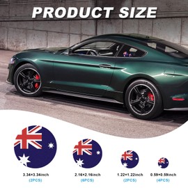 Dickno American Flag Decal, Patriotic Reflective Stripe USA Flags Car Sticker with Multiple Size, Waterproof Universal American Vehicle Decal Sticker for Car Helmet Laptop (Australia, Round)