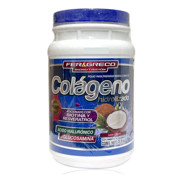 Suplemento en polvo Fer Greco Colgeno Hidrolizado sabor coco en