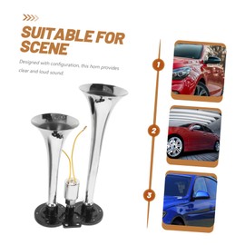 Alipis Car Air Horn Electric Horn Trumpet for Trucks and Boats Easy Installation Durable Design for Loud Sound Output Attention Grabbing Automotive Accessory