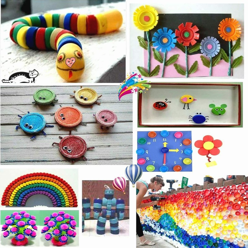 Bottle Caps, 50Pcs Plastic Bottle Caps for Crafts, Bottle's Cap