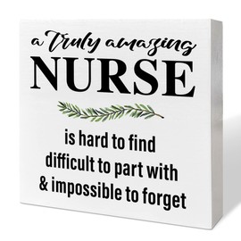 Nurse Gifts for Women Men, Thank You Appreciation Gifts for Nurse, Nurses Week Birthday Christmas Gifts, Graduation Gifts for Nursing Students, A Truly Amazing Nurse, Wooden Box Sign Desk Decor