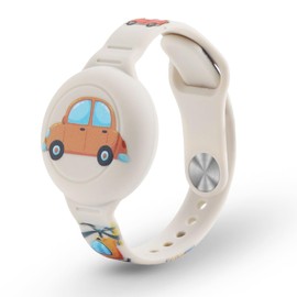 Airtag Armband Kinder Wasserdicht, Verstellbar Air Tag Armband, GPS Tracker Kinder Armband, Verdeckt GPS Armband, Silikon Airtag Armband Verlust und Kratzfestes Geeignet für Männer und Frauen(Beige)