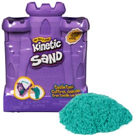 Kinetic Sand, Castle Case with 1lb Teal Play Sand, Storage Container, Sensory Toys for Kids Ages 3 and up