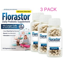 3PACK Florastor 250mg Daily Probiotic Dietary Supplement 10X Larger Cells