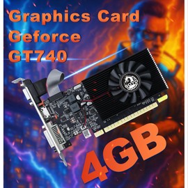 SOYO Geforce GT 740 Low Profile Graphics Card, 4GB DDR3 128 Bit Video Card with HDMI 2.0/VGA/DVI PCI Express x16 3.0 Single Fan Computer GPU