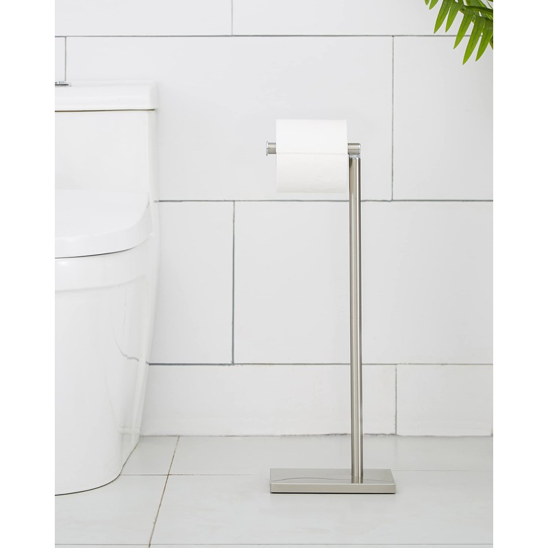 Toilet Paper Holder Stand, Free Standing Toilet Paper Roll Holder