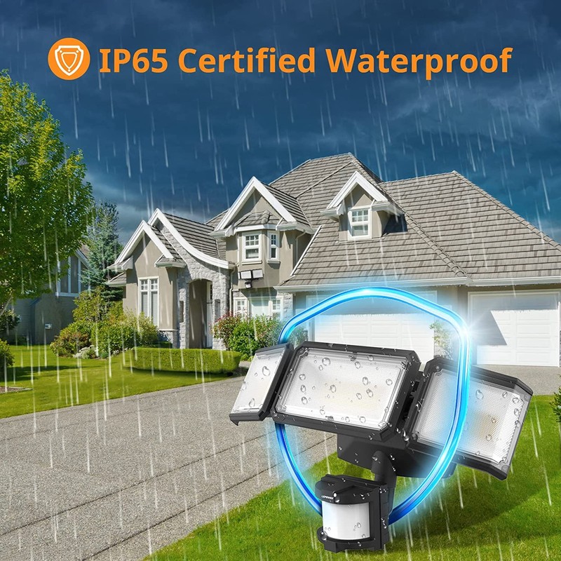 LEPOWER Battery Powered LED Flood Light Outdoor,1500LM Motion Sensor Security