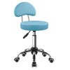 KKTONER Rolling Stool with Mid Back Height Adjustable Chair PU