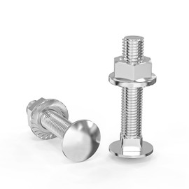 ORTAVA Carriage Bolts M8 x 40 Galvanised DIN 603 (Pack of 20), with Hex Flange Nut, Made of Carbon Steel, Round-Head Screws