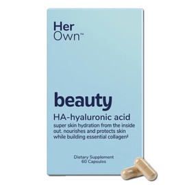HerOwn Beauty Suplemento con Ácido Hialurónico, Colágeno Hidrolizado, Resveratrol, Vitamina C, Zinc, Magnesio y Cobre, 60 Cápsulas                    