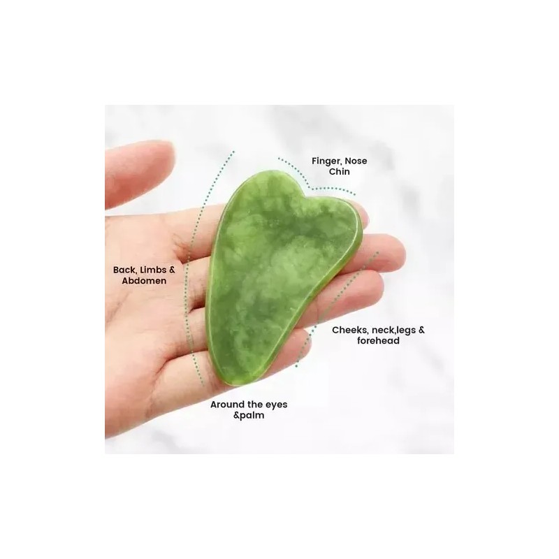 Rodillo Masaje Facial De Jade Gua Sha Rejuvenece Kit