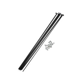 Partuto 12 Pcs 14G J Bend 293mm Bike Bicycle Spokes with Nipples Black Replacement