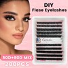 Cluster Lashes 200pcs DIY Eyelash Extension D Curl Long Individual