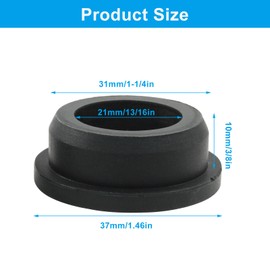 Cionyce 1-1/4" Top hat Rubber Grommets Drill Hole, 4 Pcs 13/16" ID Black Silicone Rubber Grommets for Wiring，Automotive，Firewall，Hole Plug，Desk，Screw，Water and Gas Pipe