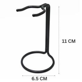 Elite Beauty Tools & Products Shaving Brush Stand for Shaving Brush Holder Stainless Steel Chrome Black Colour for Home or Barber Salon