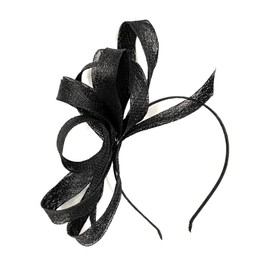 Caprilite Vegan Sinamay Fascinator Headband Wedding Hoop Ladies Day Ascot Races (Orange)
