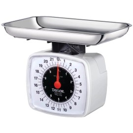 Taylor Analog Kitchen Mechanical Food Scale, 22 lb Capacity, Multicolor