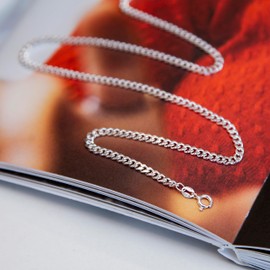 Tuscany Silver Women's Sterling Silver 3.2 mm Panza Curb Chain Necklace of Length 51 cm/20 Inch