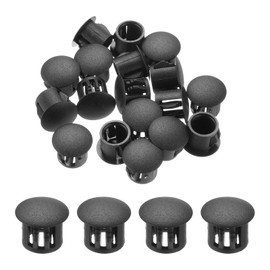 sourcing map 32PCS 10mm(3/8") Black Plastic Hole Plugs, Flush Type Panel Hole Plugs Insert End Caps for Locking Hole Tubes Furniture Cabinet