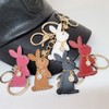 byDream Rabbit Key Chain, Cowhide Leather, Leather, Stylish, Cute, Rabbit