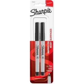 37161PP Permanent Markers, Ultra Fine Point, Black, 2 Count