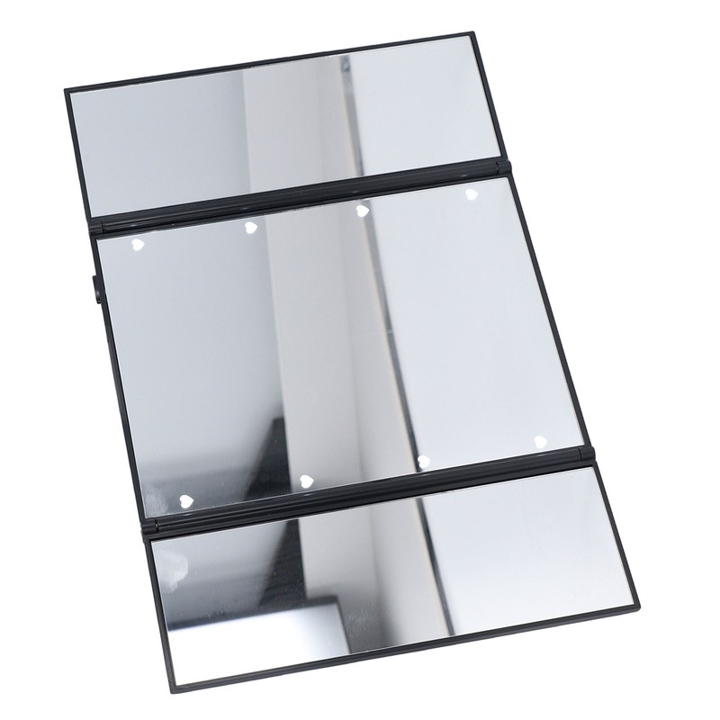 3 Folds Lighted Vanity Makeup Mirror LED Light Table Mirror