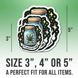 Weed Stickers Weed Decals It's Called Self Care Vinyl Stickers, Weather-Resistant Sticker for Water Bottles Laptop Window Car Size 5"