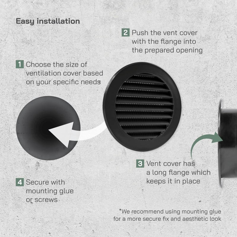 Vent Systems 100 mm / 4" Inch Round Soffit Vent