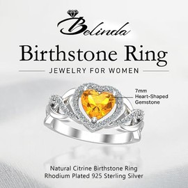 Belinda Jewelz - Anillo de plata de ley 925 con circonita cúbica en forma de corazón para mujer Morado