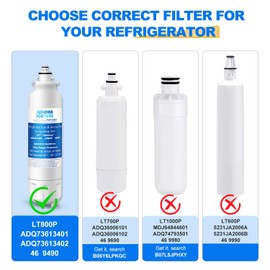 GOLDEN ICEPURE RWF3500A Replacement for LG LT800P, Kenmore 469490, ADQ73613401, LSXS26366D, LUPXS3186N, LSXS26366S Refrigerator Water filter and Air Filter LT120F, FL-RF20, R-9490, DWF-35 Combo 3Pack