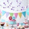 MIAHART 52 Feet Circle Dots Garland Lavender Paper Garland for