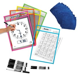 EAI Education SmartPAL Dry-Erase Sleeves Small Group Classroom Kit: Assorted Colors - Set of 10