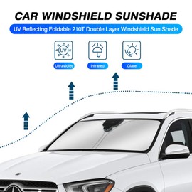 KUST Sunshade for 2020-2024 Mercedes GLE 350 450 Accessories Windshield Sun Shade Foldable Window Sun Visor Protector Blocks UV Rays Keep Your Car Cooler
