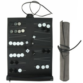 Portable Backgammon with PU Leather Chess Board Foldable Backgammon Board Travel Gifts