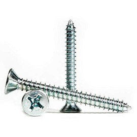 4.2mm x 25mm Phillips Countersunk Self Tapping Screws Steel Tappers (Pack of 20)