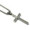Fanshu Stainless Steel Titanium Hip Hop Sparkling Crystal Cross Charm