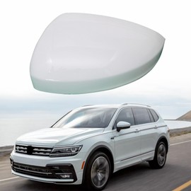 GXARTS White Left Driver Rear View Mirror Cover Replace Compatible with Volkswagen Tiguan 2018 2019 2020 2021 2022