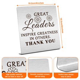 Leaders Appreciation Gifts for Women Men Home Office Desk Sign Gifts for Boss Leadership Gifts for Supervisor Leader Boss Day Gifts Plaque Sign Desk Decor Christmas Retirement Gifts for Boss Leaders