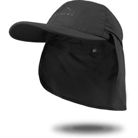 normani Savannah Summer Cap with Roll-Up Neck Protection, black, 59