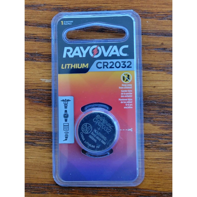 Rayovac CR2032 Battery, 3V Lithium Coin Cell CR2032 Batteries (1