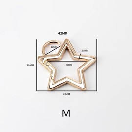 3Pc Silver Star Shaped Stainless Steel Keychain Clip Carabiner Snap Hook Holder Star Carabiner Hook Clip Key Holder Carabiner Clip for Keys and Wallet with Key Chain Rings Accessories (M)