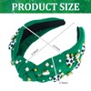 Casoty Green Soccer Headband for Women, Sports Knotted Headband, Soccer