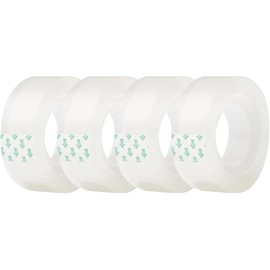 4 Rolls Transparent Clear Tape Refills for Dispenser, Sturdy Tape(Not Easily Tear), 0.7 Inch, 27.3 Yard, Perfect for Office, Home, School