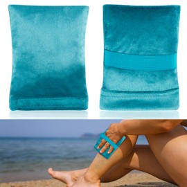 HANYMWANZW 2PCS Sand Remover Bag for Beach Sand Wipe Off Mitts, Sand Remover Powder Pouch Sand Cleaner for Beach Travel Summer Vacation, No Talc, Large