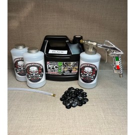 Gallon PFC Black, Pro Undercoating Spray Gun, 360* Wand, 3 Quart Bottles, and 50 Rust Plugs